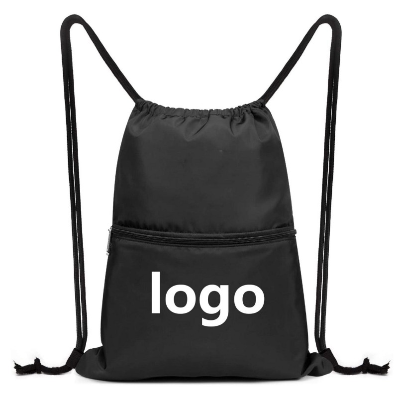 Mukautettu logo kiristysnyörillinen reppu urheilulaukku