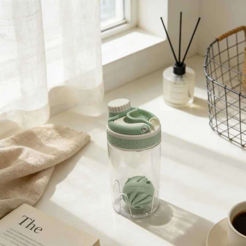 Transparent Spiral Agitator Protein Shaker Cup