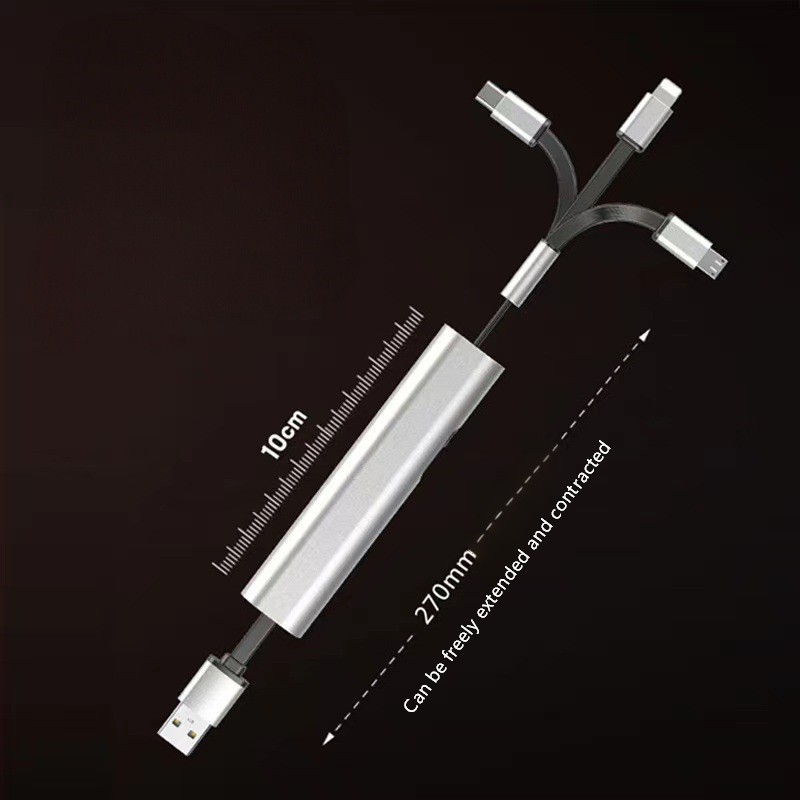 Retractable 3 in 1 Multi USB Charging Cable